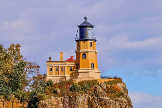 A view of Split Rock Lighthouse on the North Shore of Lake Superior in Minnesota