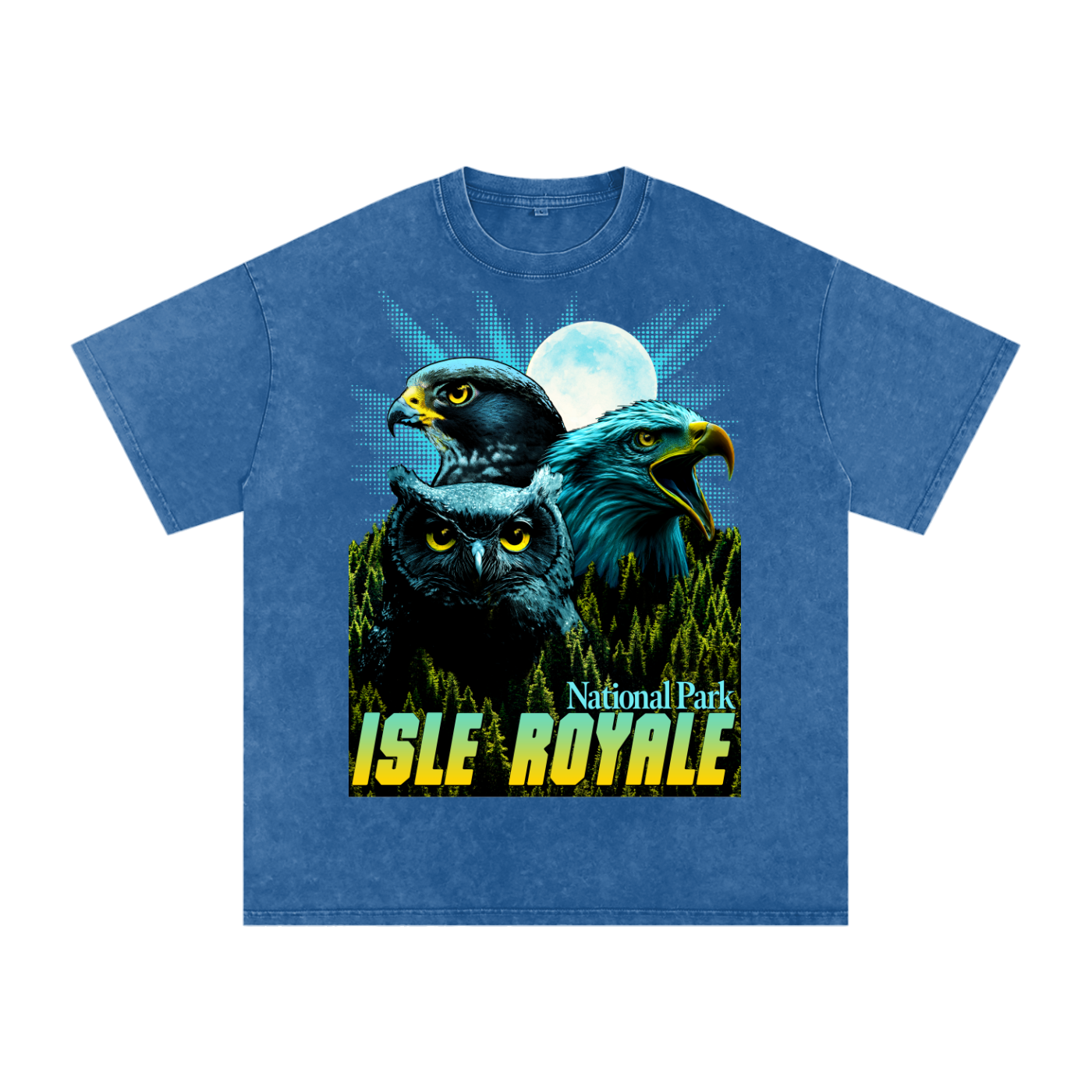 Royale Wings Acid Wash Oversized Tee