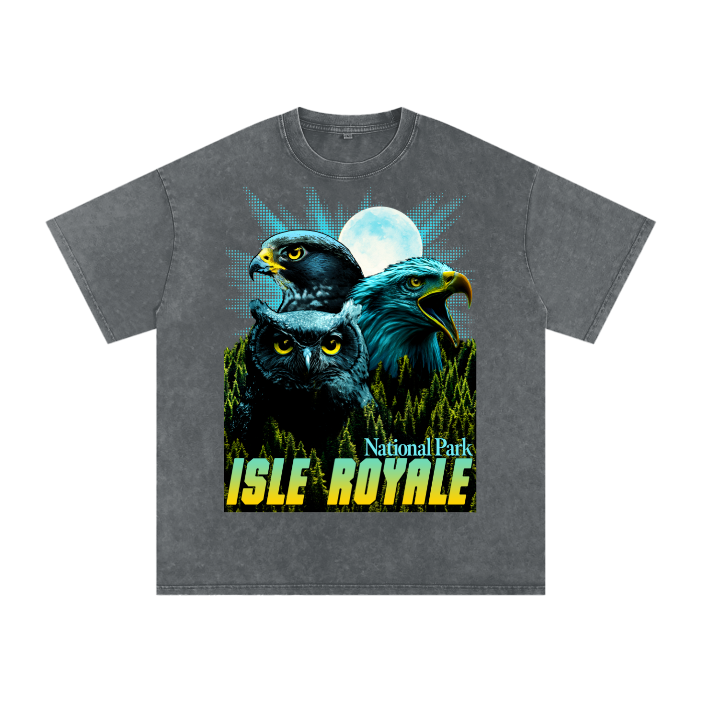 Royale Wings Acid Wash Oversized Tee