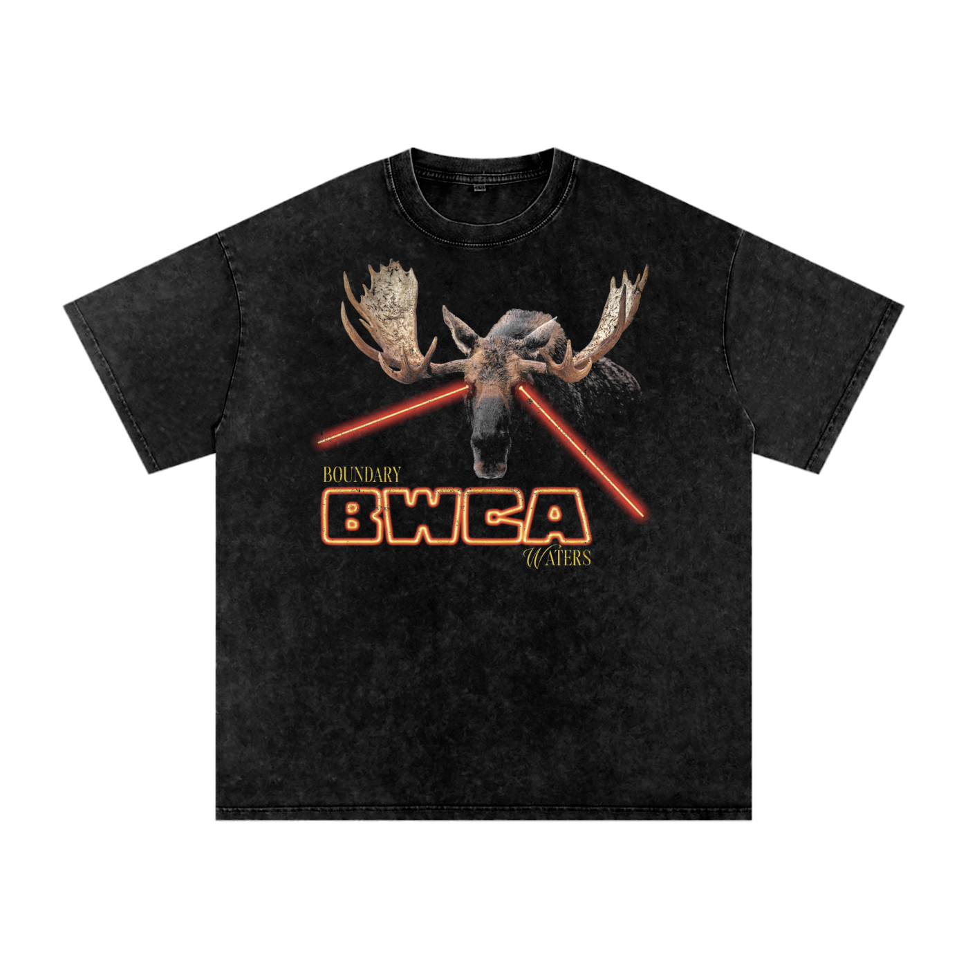 BWCA Lazer Moose Acid Wash Oversized Tee