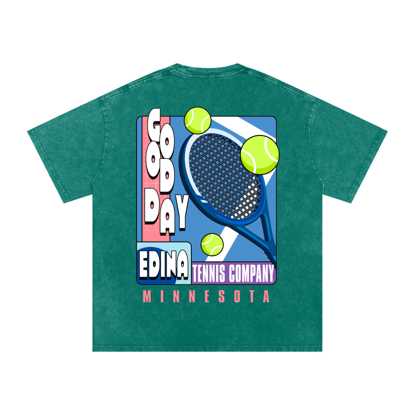 Edina Tennis Company Acid Wash Oversized Tee
