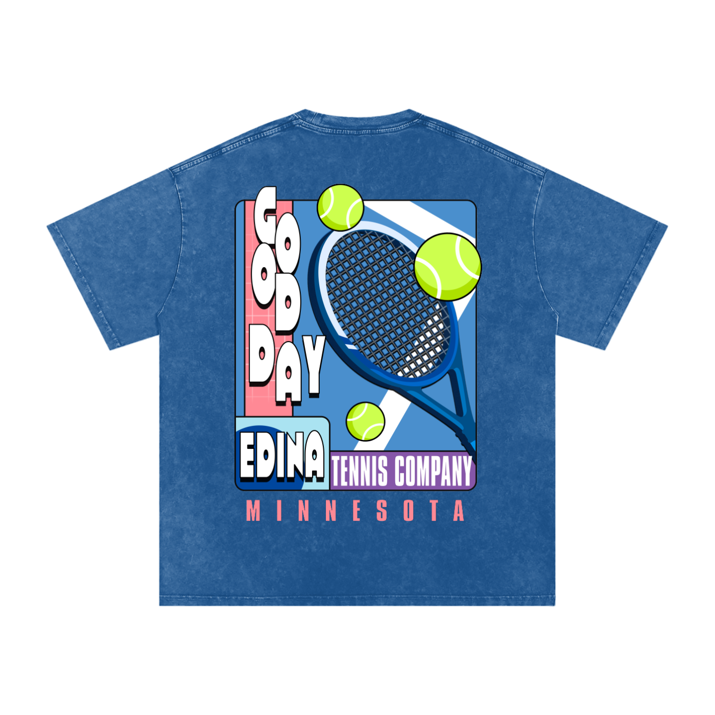 Edina Tennis Company Acid Wash Oversized Tee