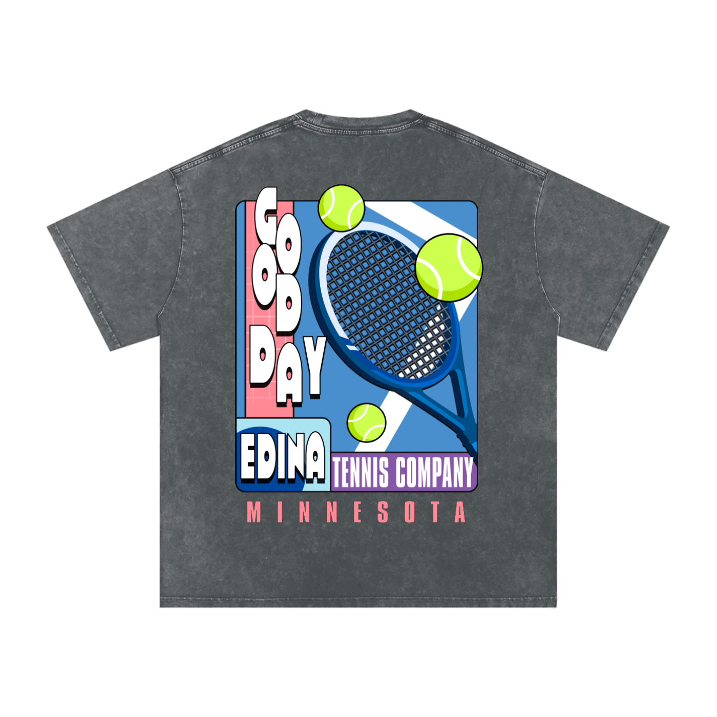 Edina Tennis Company Acid Wash Oversized Tee