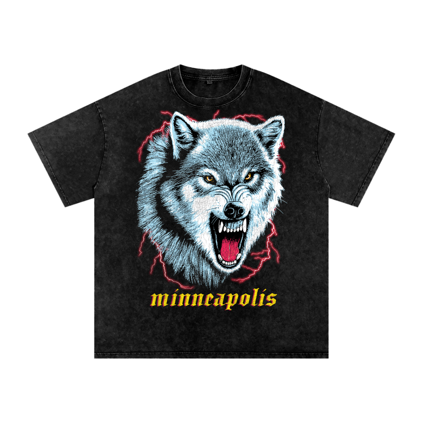 Snarl Acid Wash Oversized Tee