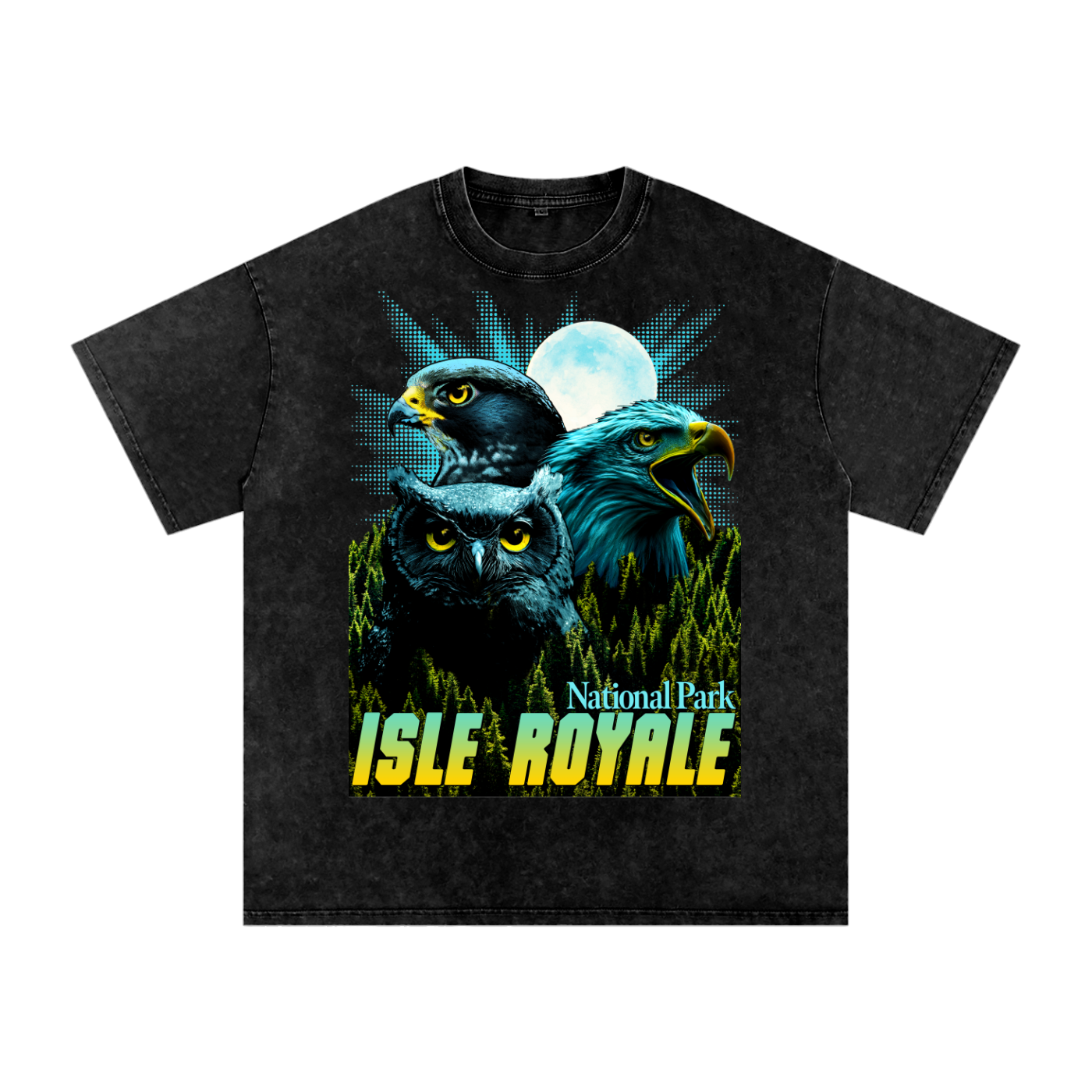 Royale Wings Acid Wash Oversized Tee