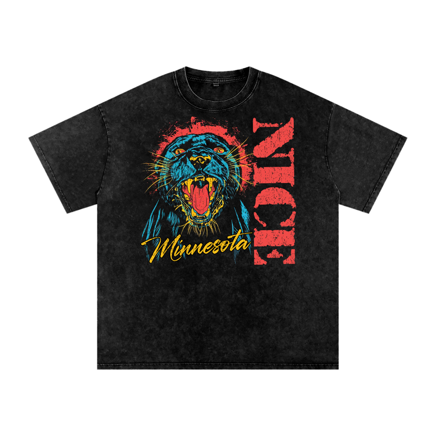 Minnesota Meow Acid Wash Oversized Tee