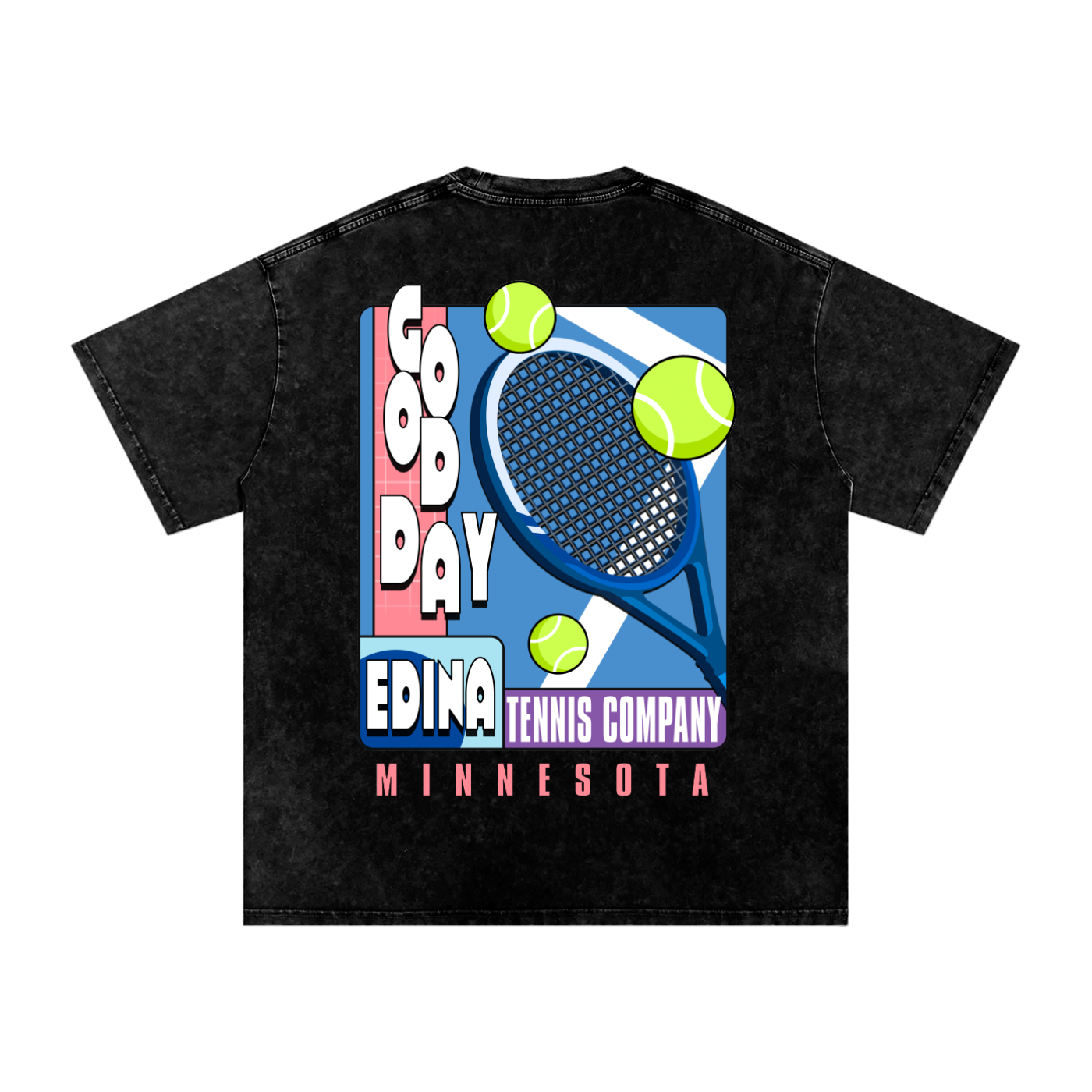 Edina Tennis Company Acid Wash Oversized Tee