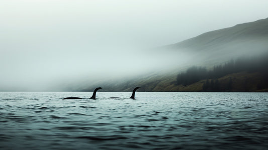 lake monsters head poking above water on a foggy morning on Lake Pepin in Minnesota