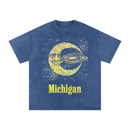 Good Night Michigan Snow Wash Oversized Tee