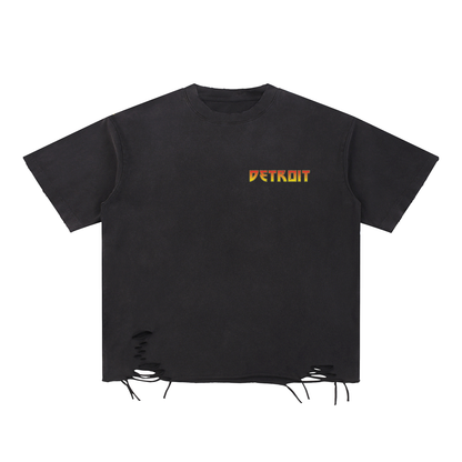 Detroit Rock City Snow Wash Raw-Hem Tee