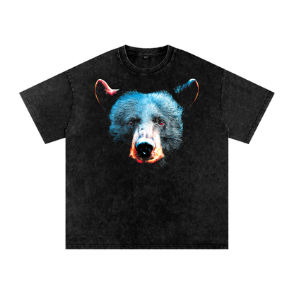 Blackout Bear Acid Wash Oversized Tee