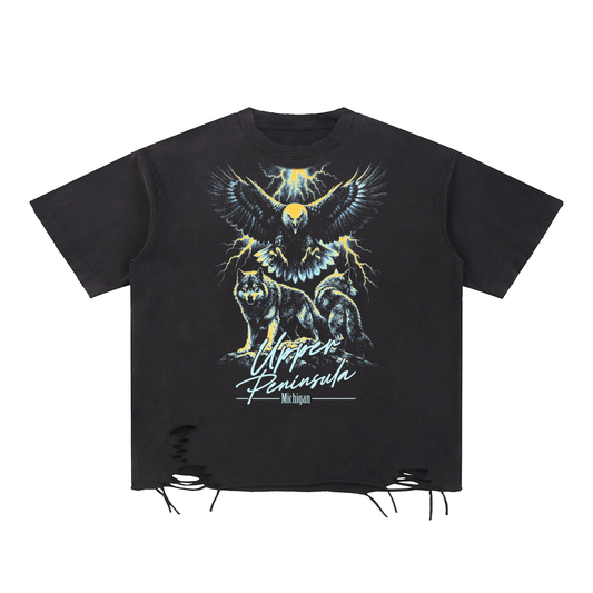 Screech + Howl Snow Wash Raw-Hem Tee