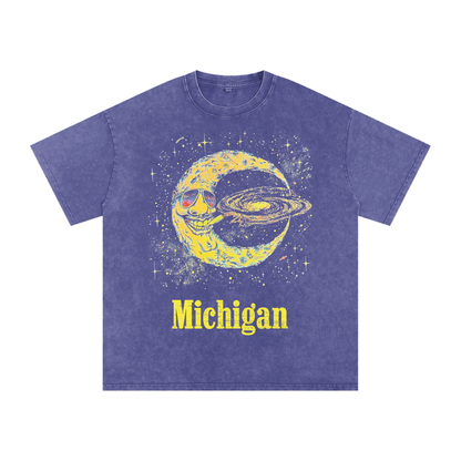 Good Night Michigan Snow Wash Oversized Tee
