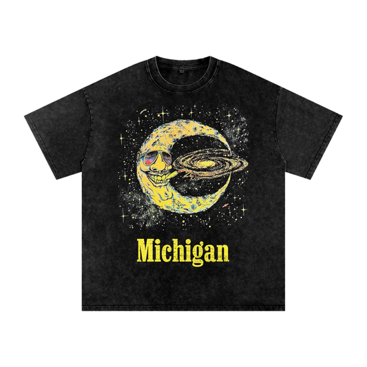 Good Night Michigan Snow Wash Oversized Tee
