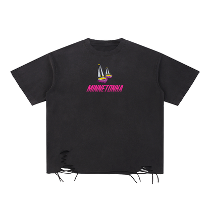 Minnetonka Sailing Team Snow Washed Raw-Hem Tee