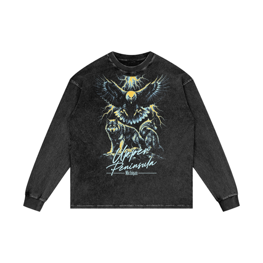 Screech + Howl Acid Wash Oversized Long Sleeve