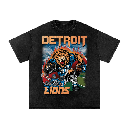 Motor City Mauler Acid Wash Oversize Tee