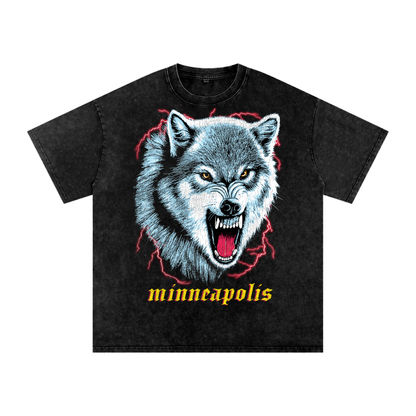 Snarl Acid Wash Oversized Tee