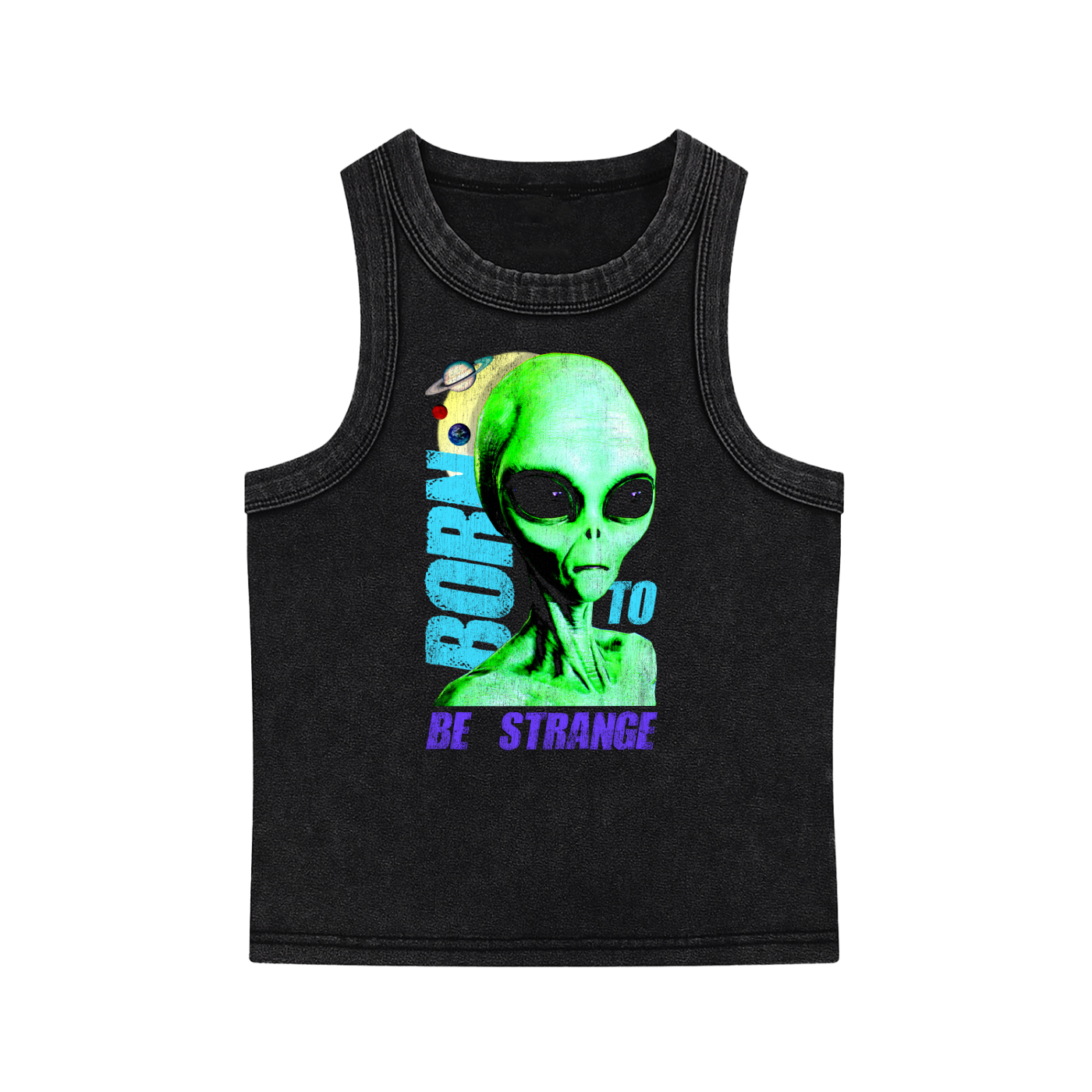 Strange Alien Snow Wash Tank Top