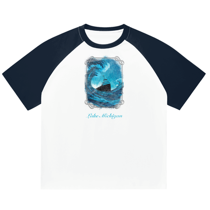 Lake Michigan Squall Raglan Sleeve Tee