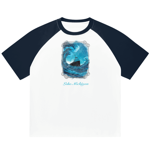 Lake Michigan Squall Raglan Sleeve Tee