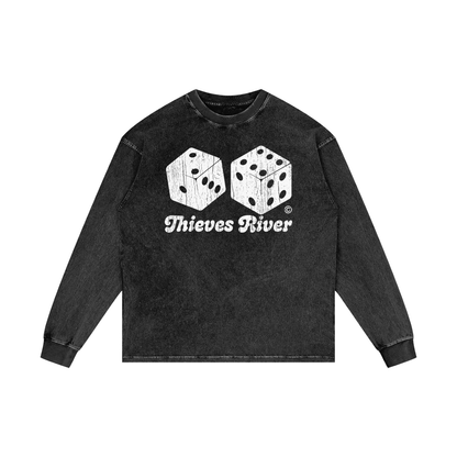 Sixes Acid Wash Oversized Long Sleeve