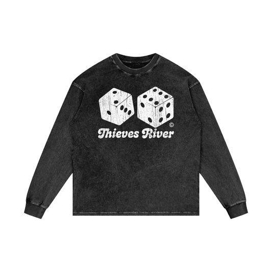 Sixes Acid Wash Oversized Long Sleeve