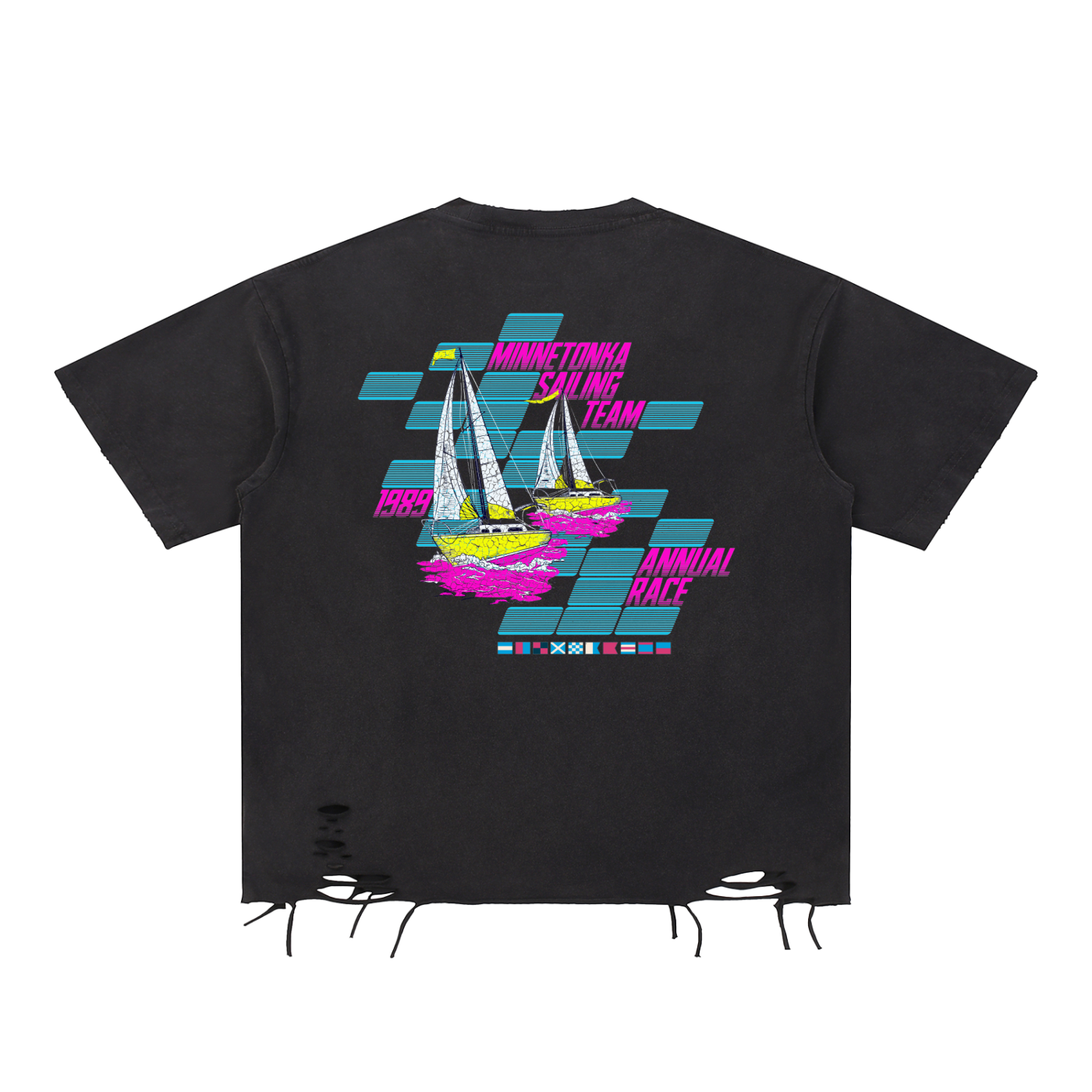 Minnetonka Sailing Team Snow Washed Raw-Hem Tee