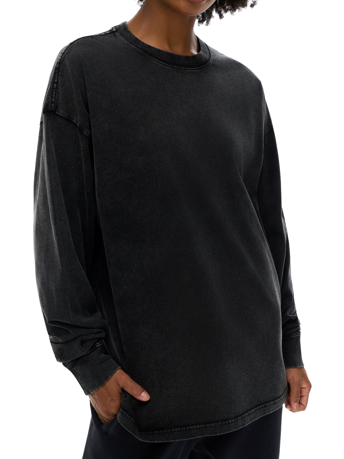 Royale Wings Acid Wash Oversized Long Sleeve