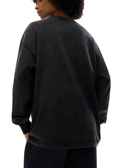 Royale Wings Acid Wash Oversized Long Sleeve