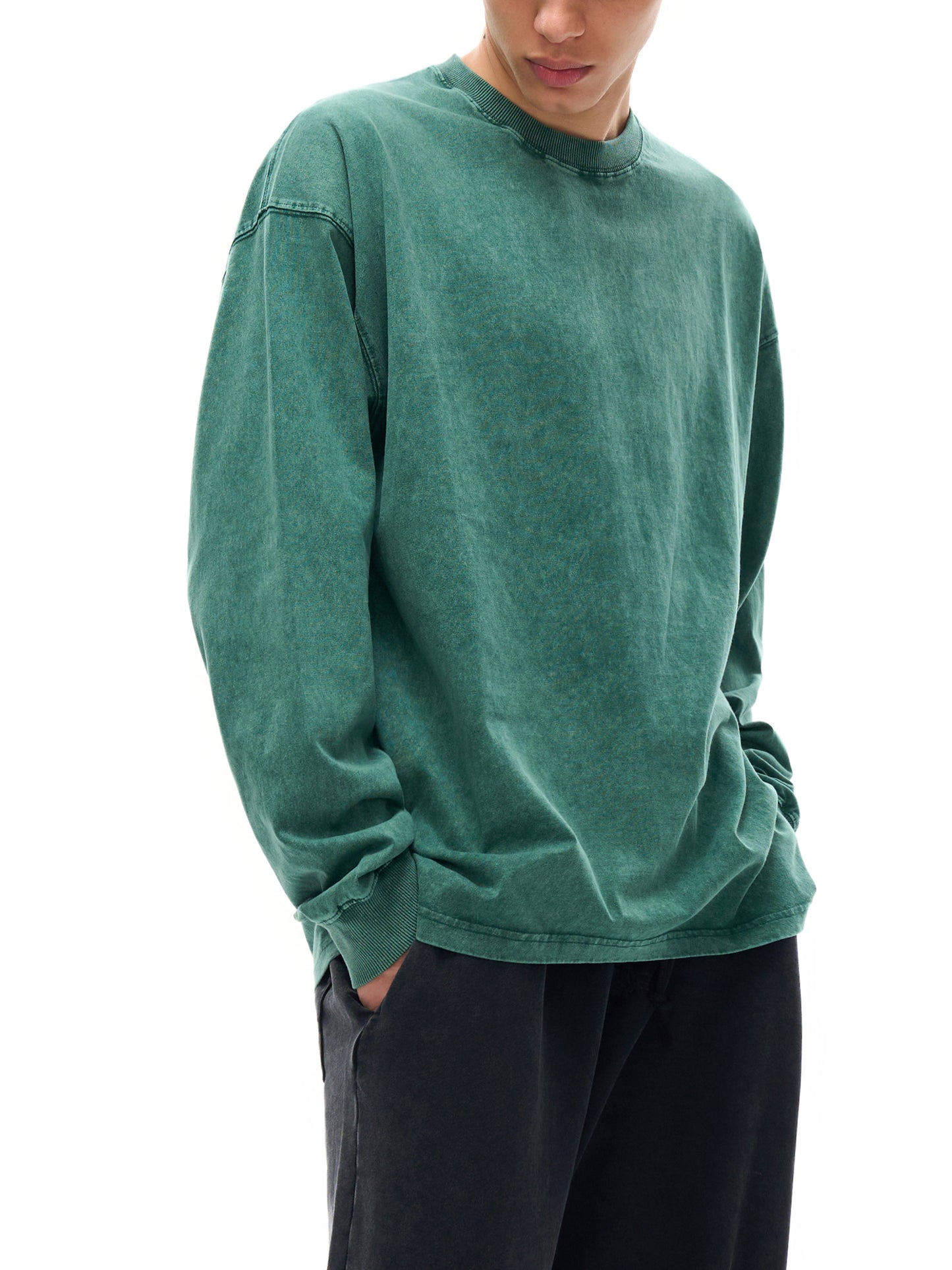 BWCA Lazer Moose Acid Wash Oversized Long Sleeve
