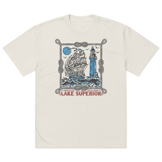 Lake Superior Rough Waters Oversized Tee