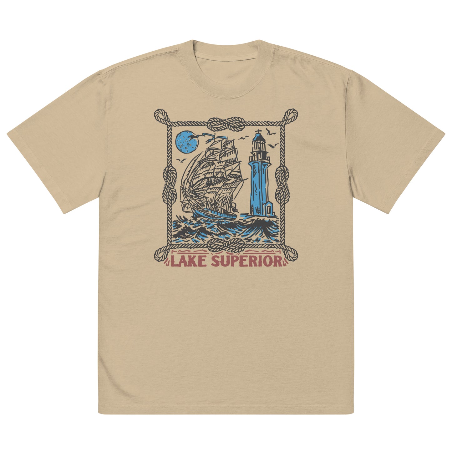 Lake Superior Rough Waters Oversized Tee